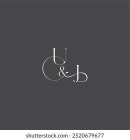 initial with line UJ monogram wedding logo concept letter luxury curvy style