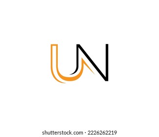 initial Line UN Letter Modern Creative Logo or icon Design Concept Template.