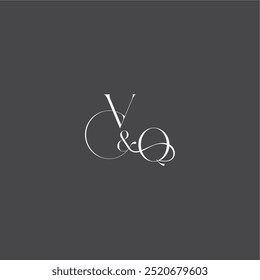 initial with line VQ monogram wedding logo concept letter luxury curvy style