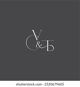 initial with line VT monogram wedding logo concept letter luxury curvy style