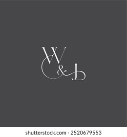 initial with line WJ monogram wedding logo concept letter luxury curvy style
