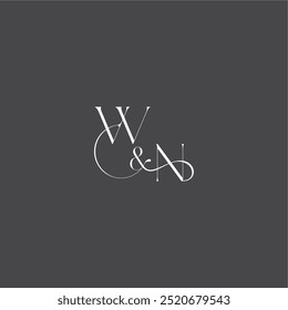 inicial com linha WN monograma casamento logotipo conceito carta luxo curvy estilo