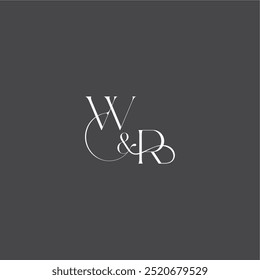initial with line WR monogram wedding logo concept letter luxury curvy style