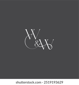 initial with line WW monogram wedding logo concept letter luxury curvy style