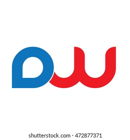 Initial Linked Circle Lowercase Logo Blue Red