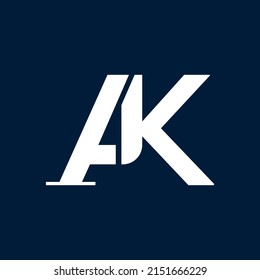 Initial Linked Letter AK Logo Design vector Illustration.