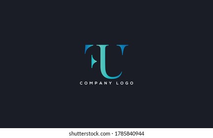 Initial Linked Letter FU or UF Logo Design vector Template. Creative Abstract FU Logo Design Vector Illustration