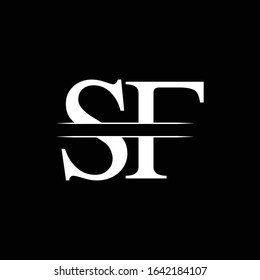 Initial Linked Letter SF Logo Design Vector Template. SF Letter Logo Design