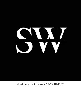 Initial Linked Letter SW Logo Design Vector Template. SW Letter Logo Design