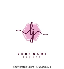 Initial LJ handwriting logo template vector