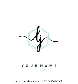 Initial LJ handwriting logo template vector