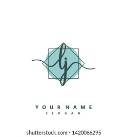 Initial LJ handwriting logo template vector