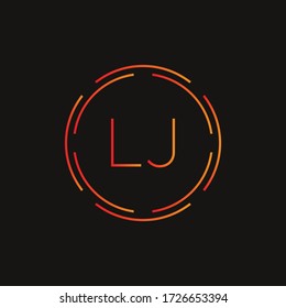 Plantilla vectorial de diseño de logotipo de carta LJ inicial. Diseño del logotipo de carta abstracta de LiveJournal