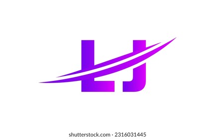 Logo de la carta inicial de LJ con plantilla de vectores gráficos de diseño Swoosh para identidad de empresa y empresa.