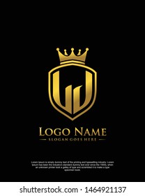 initial LJ letter with shield style logo template vector