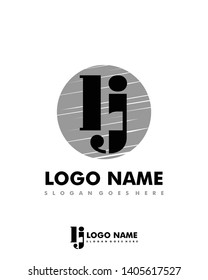 Initial LJ negative space logo with circle template