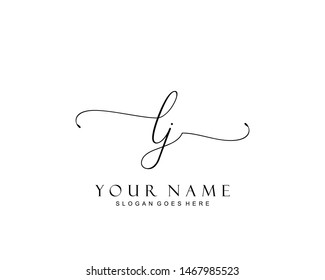 Initial LJbeauty monogram and elegant logo design, handwriting logo of initial signature, wedding, fashion, floral and botanical with creative template.