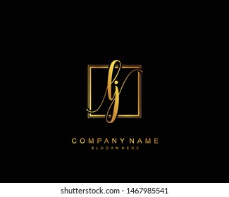 Initial LJbeauty monogram and elegant logo design, handwriting logo of initial signature, wedding, fashion, floral and botanical with creative template.