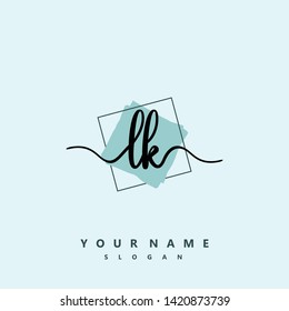 Initial LK handwriting logo template vector