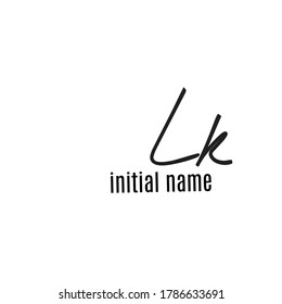 Initial Lk handwriting logo template vector