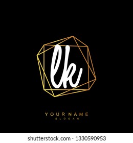 Initial LK handwriting logo vector