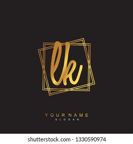 Initial LK handwriting logo vector