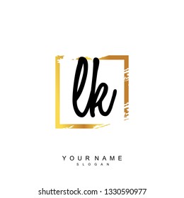 Initial LK handwriting logo vector