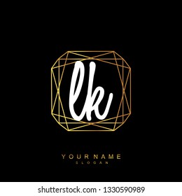 Initial LK handwriting logo vector