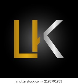 Initial LK Letter Logo With Modern Typography Vector Template. Creative  Letter LK Logo .