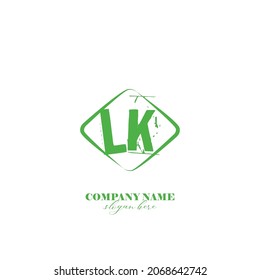 vector de plantilla de pincel de logotipo LK inicial