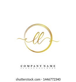 Initial LL beauty handwriting logo template vector
