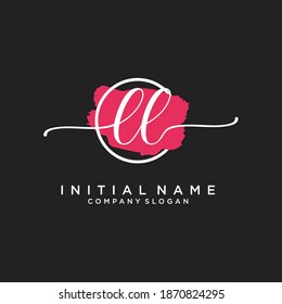 Initial LL beauty monogram and elegant logo design, handwriting logo of initial signature, wedding, fashion, floral and botanical with creative template.