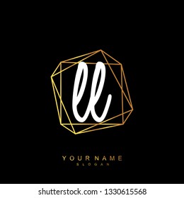 Initial LL handwriting logo vector