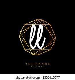 Initial LL handwriting logo vector