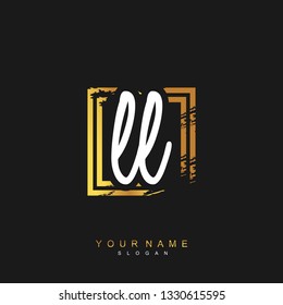 Initial LL handwriting logo vector