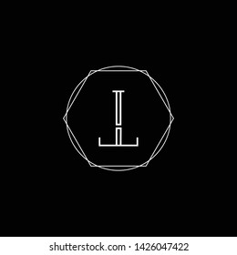 Initial LL L letter logo design in black background
