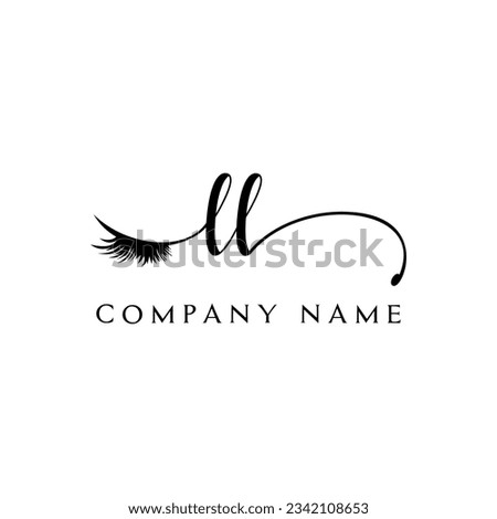 initial LL Logo lash logo eyelash vector modern symbols makeup