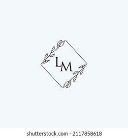 Initial LM beauty elegant logo design floral template illustration