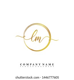 Initial LM beauty handwriting logo template vector