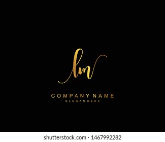 Initial LM beauty monogram and elegant logo design, handwriting logo of initial signature, wedding, fashion, floral and botanical with creative template.