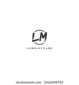 Initial LM brush logo company trend identity
