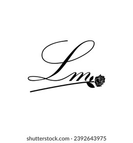 Ursprüngliche LM-Handschrift Blumentypografie-Ornament modern
