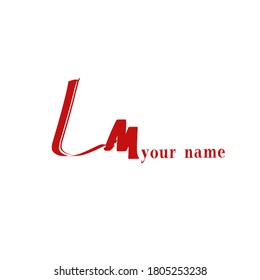Initial Lm handwriting logo template vector