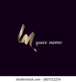 Initial Lm handwriting logo template vector