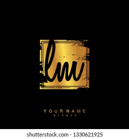 Initial LM handwriting logo vector