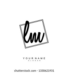 Initial LM handwriting logo vector