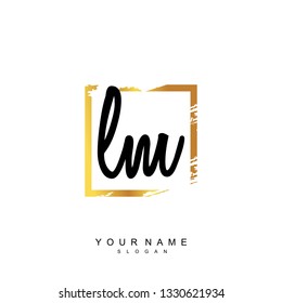 Initial LM handwriting logo vector