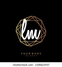 Initial LM handwriting logo vector