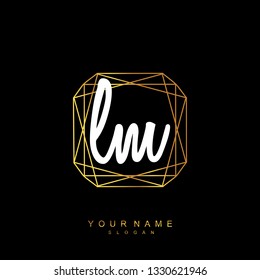 Initial LM handwriting logo vector