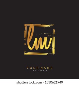 Initial LM handwriting logo vector